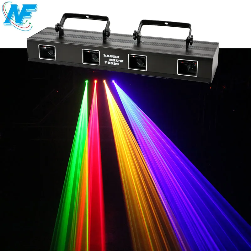  Factory Dj Disco KTV Home Party Club Special Effect led Stage Show 4 Head Laser Beam RGBY Colors Stepper Motor