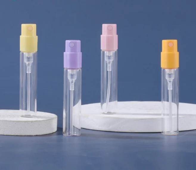 2.5ml transparent  Color bayonet glass perfume Portable small spray bottle Sample bottle Travel separate bottle