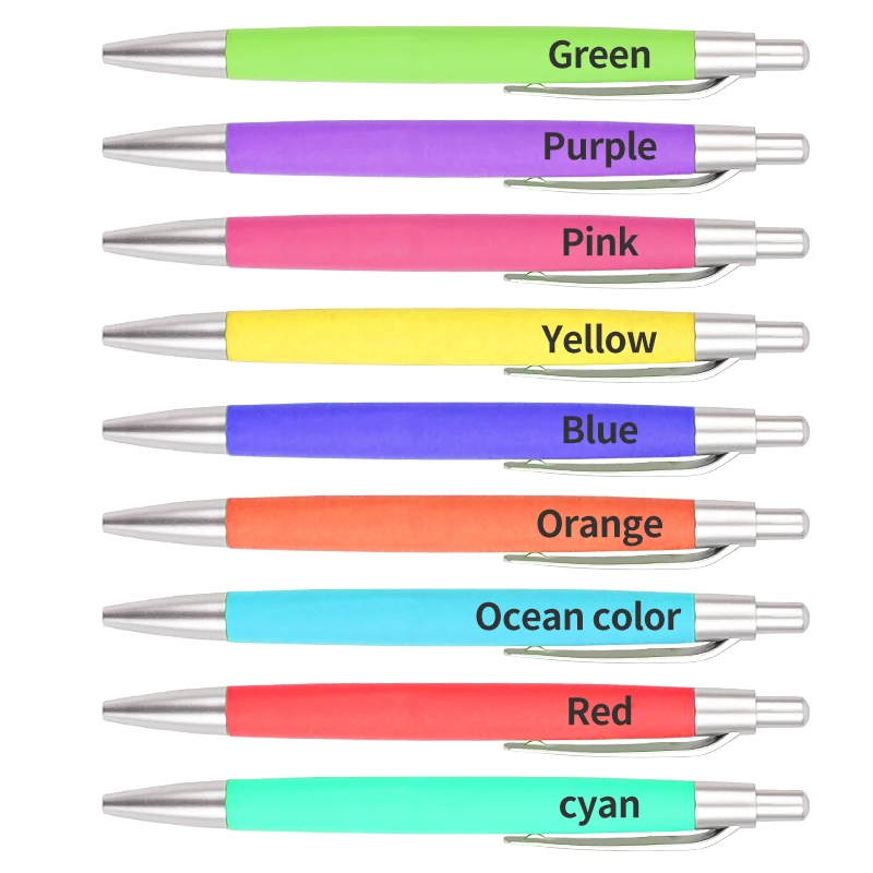 Promotional Soft Rubber Paint Finish Plastic Pen Retractable Ballpoint Pen Customized Logo Hotel Ball Pen For Promotion