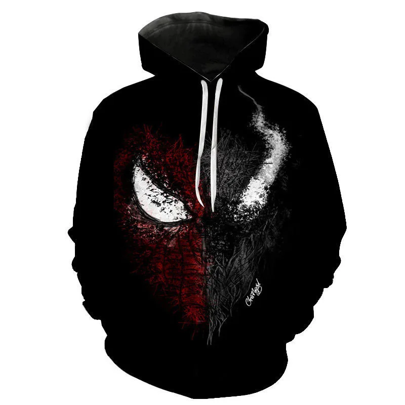 Lcool Custom Men Hip Hop Sportswear Venom Hoodie 3D Printed Oversize Sweatshirts Hoodies