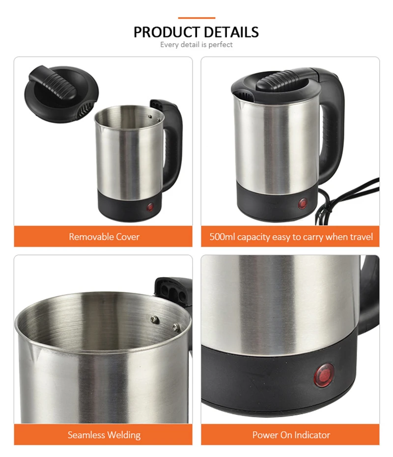 Hot selling 0.5 liter portable electric kettle suitable for office use