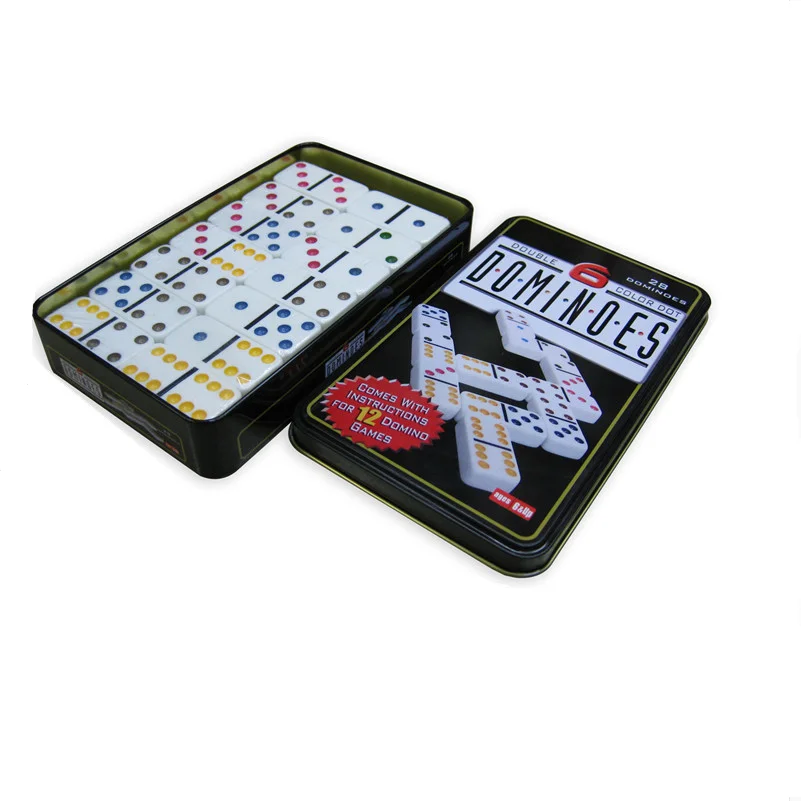 Color Double Six Professional Dominoes with Metal spin