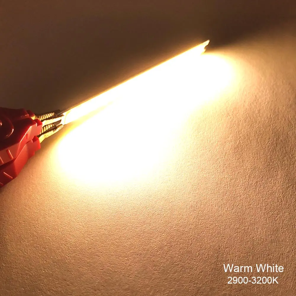 100x8mm COB LED Light Strip 12V 5W Warm Natural Cold White LED Chip for Car Table lamp Working Lights DIY 100mm 10cm COB Bar