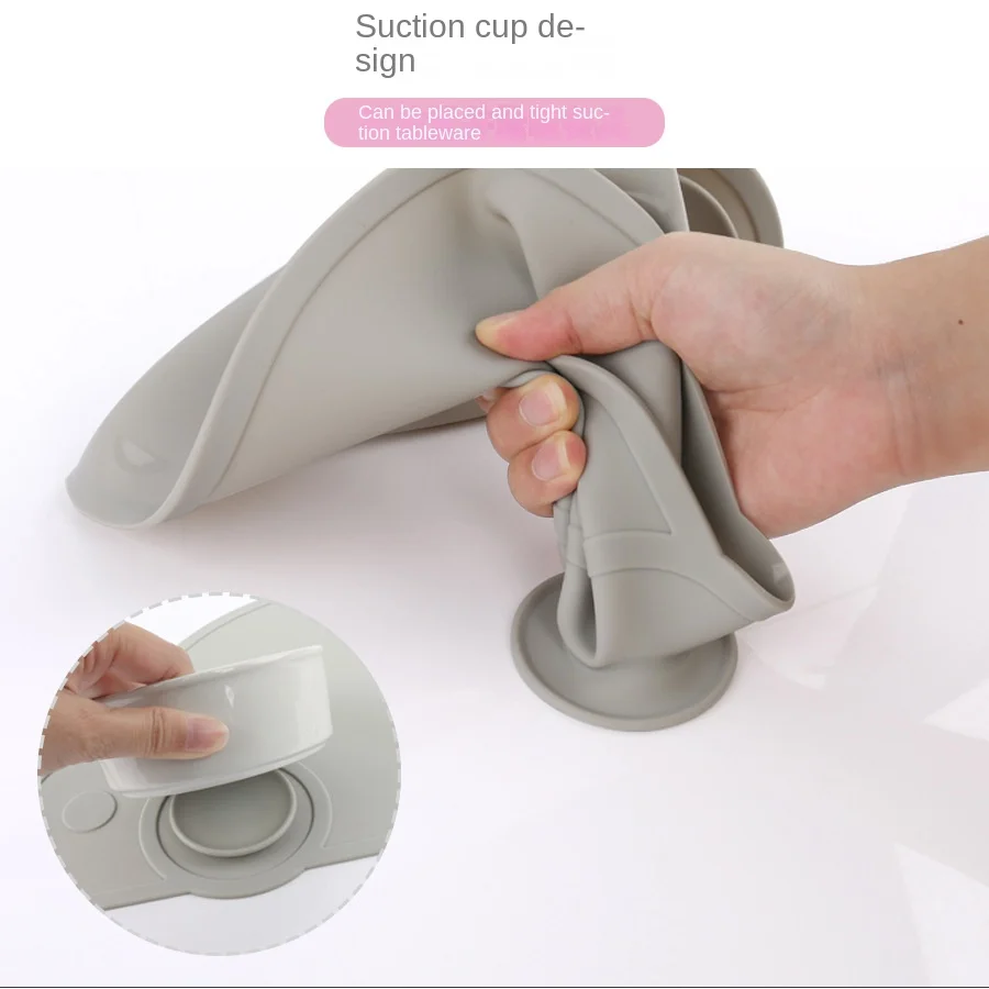 New Hot Sell Cute Baby Suction Food Mat Reusable Place Mat Bpa Free Baby Dinner Mat Silicone For Kids