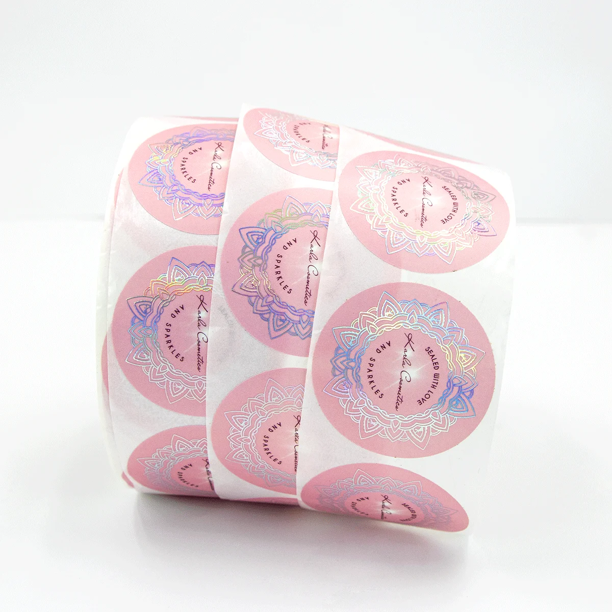 Custom Printed Adhesive Cosmetic Bottle Label Make Up Product Sticker Roll