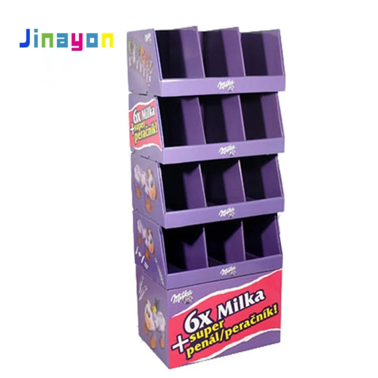 Supermarket Free Advertising Fold Flooring Racking Display Cardboard Candy Carton Counter POP Store Shelf Display paper products