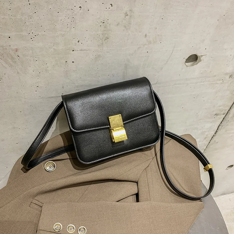 High Quality Fashion Retro Metal Lock Wholesale Brand  Cosmetic Bags Most Popular Simple Style Mini Pu Girl Designers Hand Bags