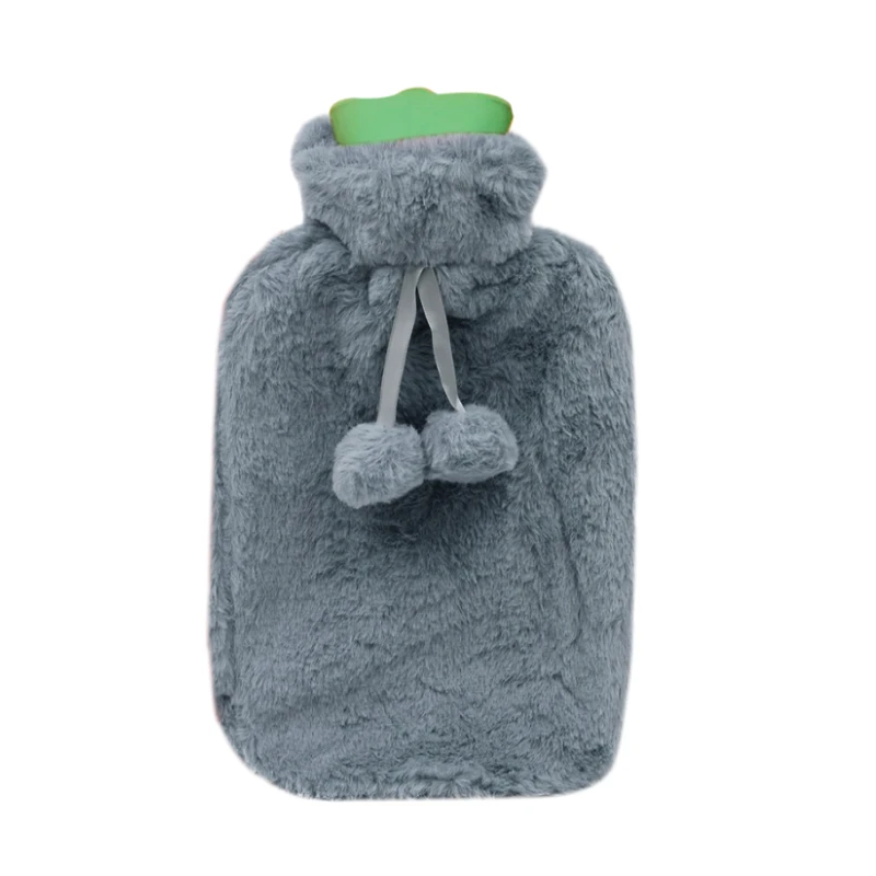 2022 Warming Rubber 2L Hot Water Bottle With Plush Cover  Polyester Water Bag 2000ML For Hand Warming Feet Warming