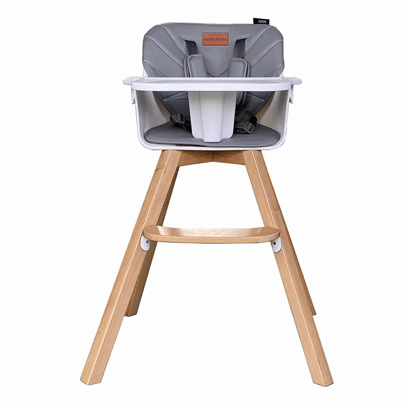 Mamakids hot selling baby plastic chair seats infant wooden  high chair feeding chair with 360 degree rotation