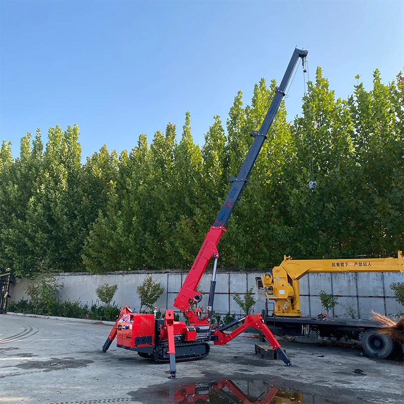 3T Spider Crane Lifting New Hybrid Construction Site Crane Oil Electricity Dual Power Engine Motor Core Components