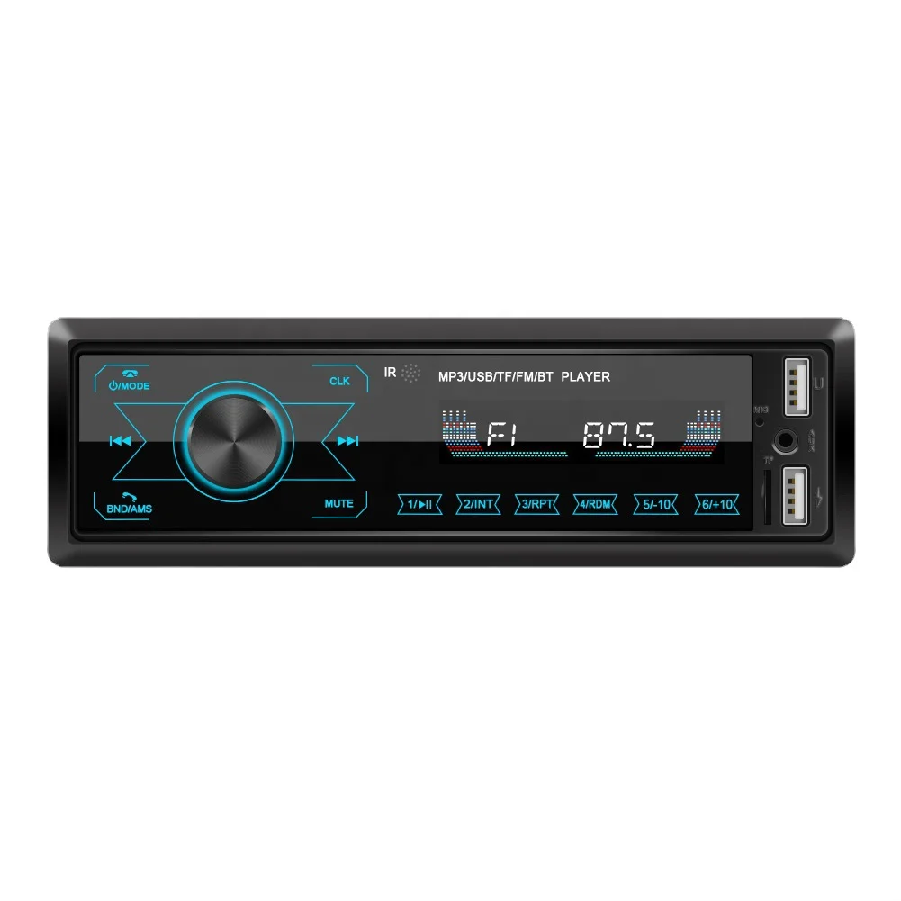 Model M10 1 Din MP3 Car Player Autoradio FM Stereo Radio 7 Colors Bluetooth Multimedia Car Audio Receiver Aux Input SD/TF/USB