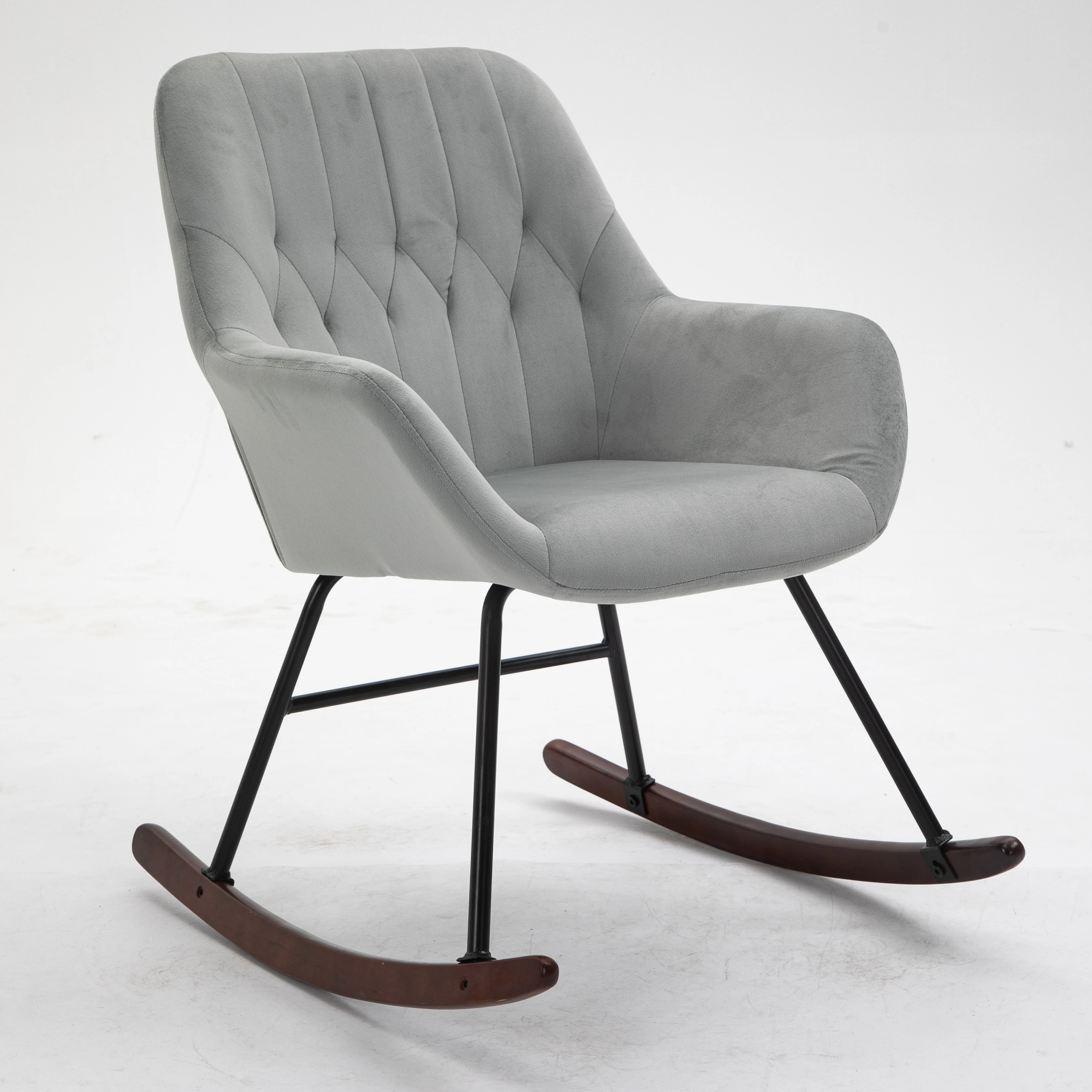 Современный цельно деревянный стиль завод прямые волосы поддержка услуга по нанесению индивидуальных твердой древесины кресло-качалка