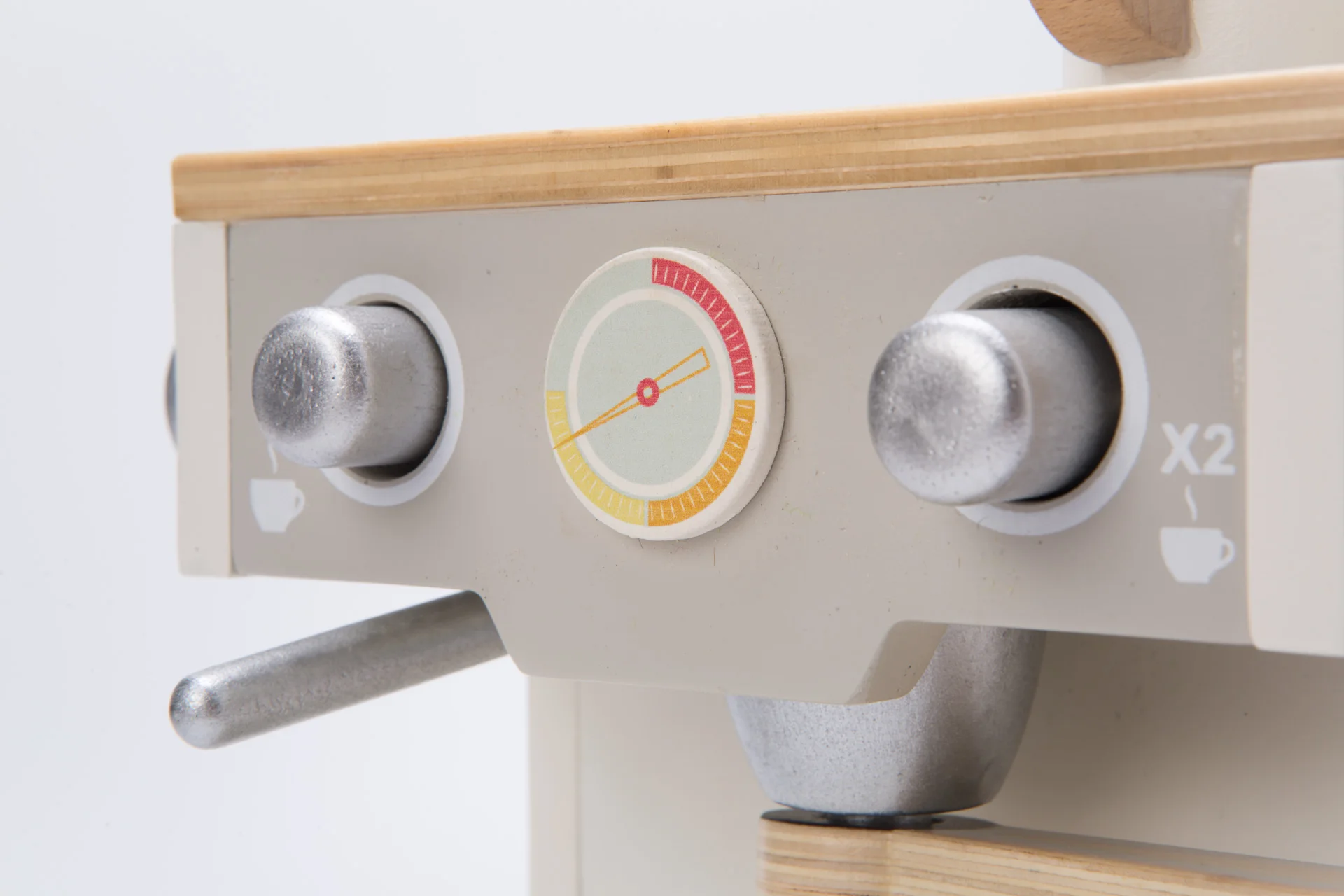 WOODDYTOYS Coffee Maker Espresso Play set Wooden Premium Play Kitchen Set Toy with Accessories Pastel Color