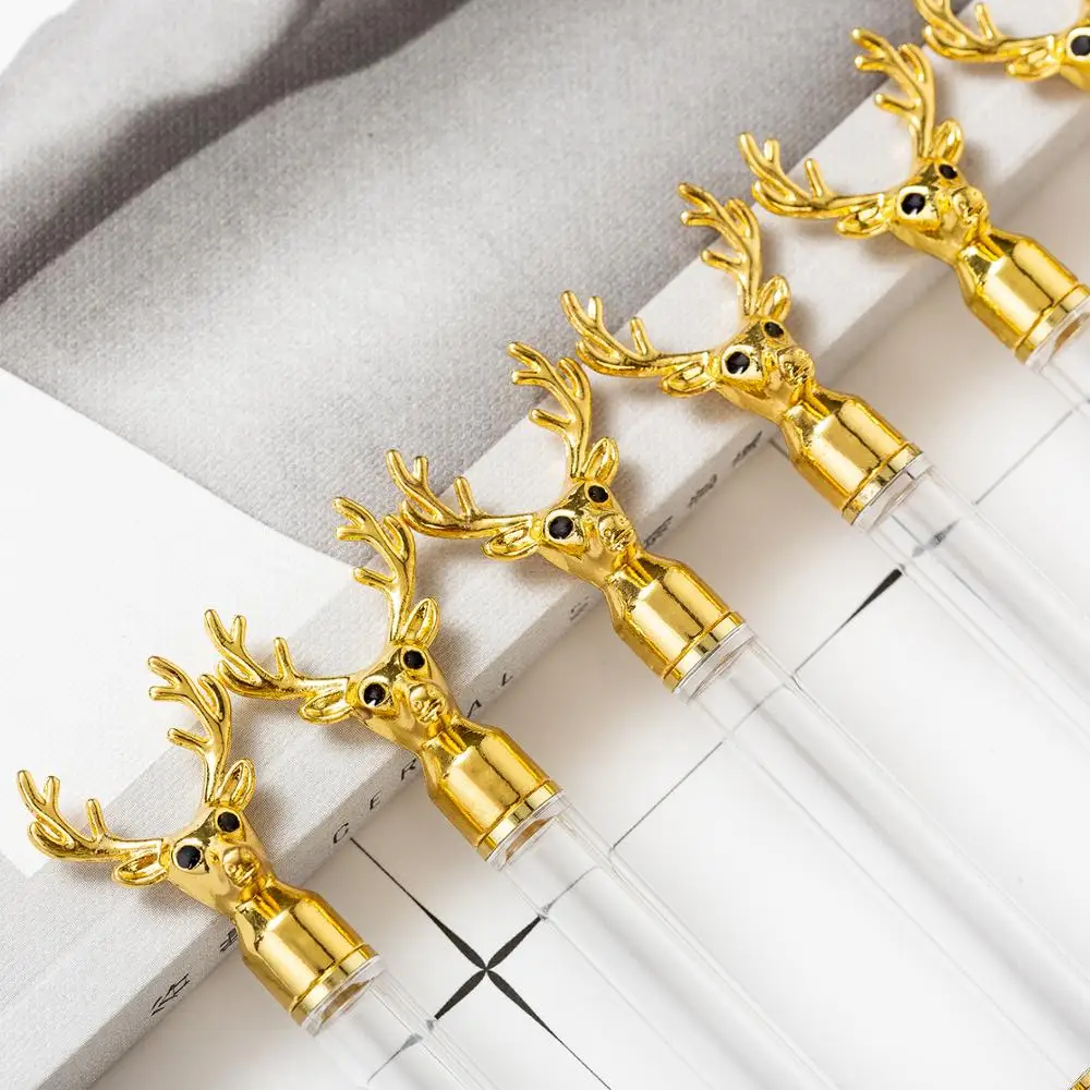 Popular Empty Barrel Ballpoint Pen Novelty Deer Creative Blank DIY Empty Tube Glitter Floating DIY Pen