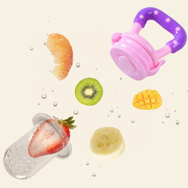 BPA-Free Soft Safe Silicone Pouches Silicone Baby Fresh Fruit Food Feeder Pacifier For Infant