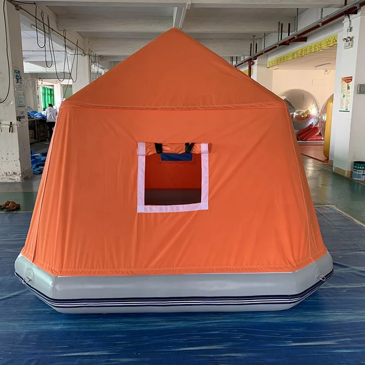 Manufacturer Outdoor Lake Camping Custom Inflatable floating tent water boat house floating cheap inflatable floating tents