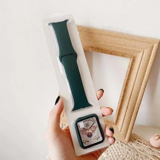 Ремешок силиконовый для apple watch band 44 мм 42 40 38 спортивный браслет iwatch 1 2 3 4