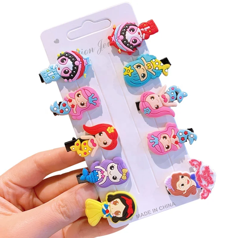 Hot Sale  Cute Hair Accessories Neon Candy Color Hairpins Unicorn Cartoon Bobby Pins Ice Hair Clip For Girls