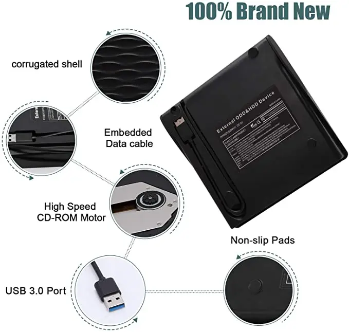 Внешний Дисковод DVD для ноутбука USB 3 0/Type C портативный DVD-RW/CD-RW плеер считыватель писатель оптический привод записи компакт-дисков Mac OS