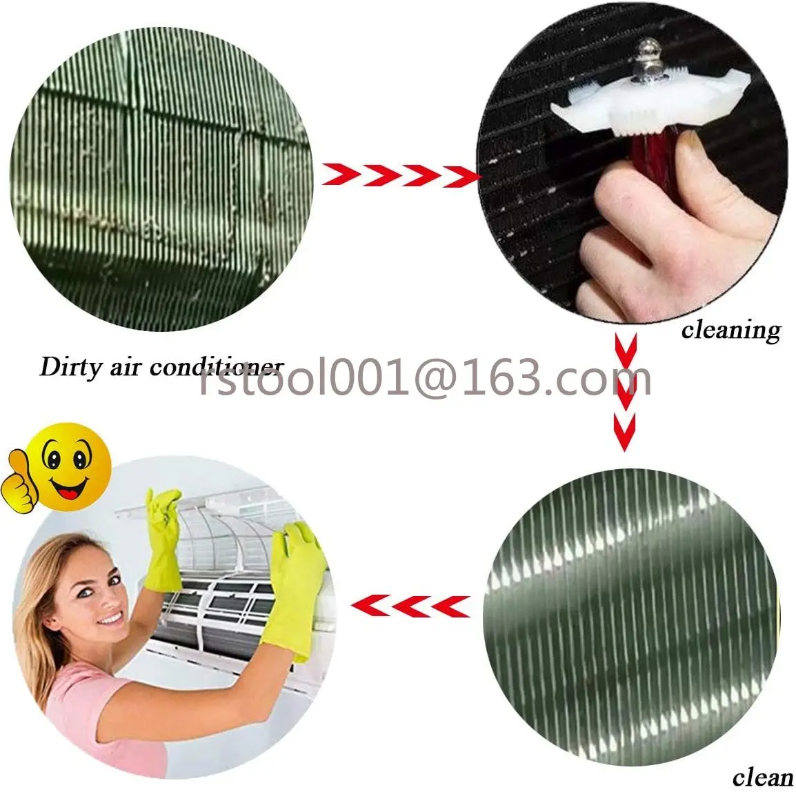 Car A/C Radiator Condenser Evaporator Fin Coil Comb Air Conditioner Coil Straightener Cleaning Tool Auto Cooling System