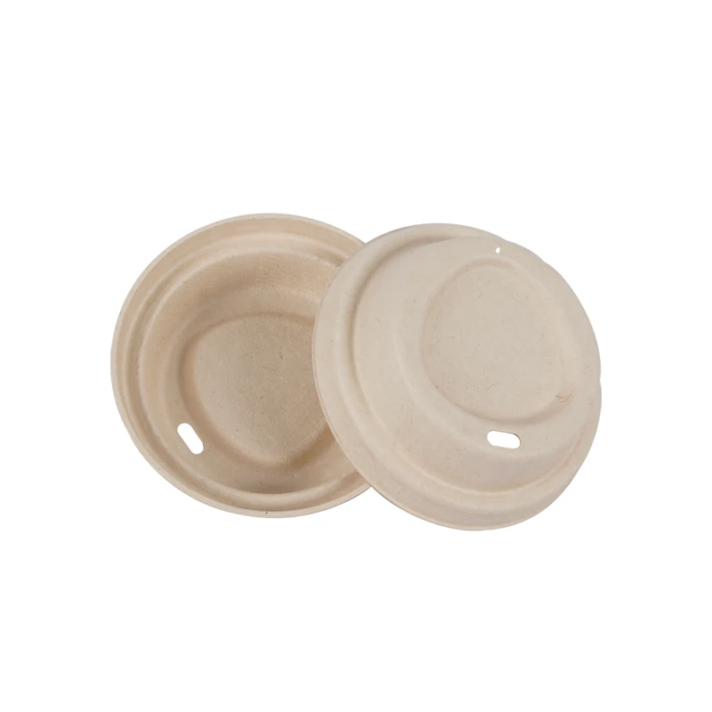 Hot Sale Manufacturer  biodegradable disposable paper coffee  cup lids sugarcane bagasse paper cup cover