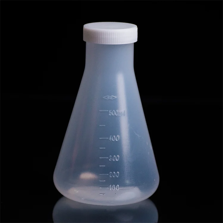 Пластиковая колба Erlenmeyer с узким горлышком 50 мл 100 250 500 1000 крышкой