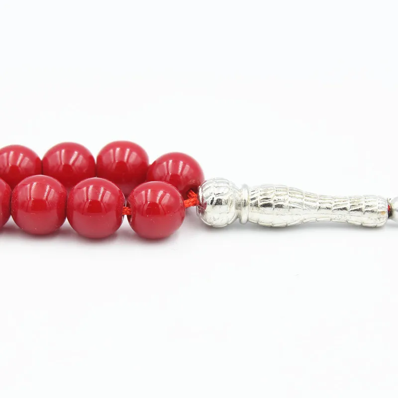 Tasbih Beads Luxury Style Muslim Prayer 33 PCS Red Stone Link Bracelet