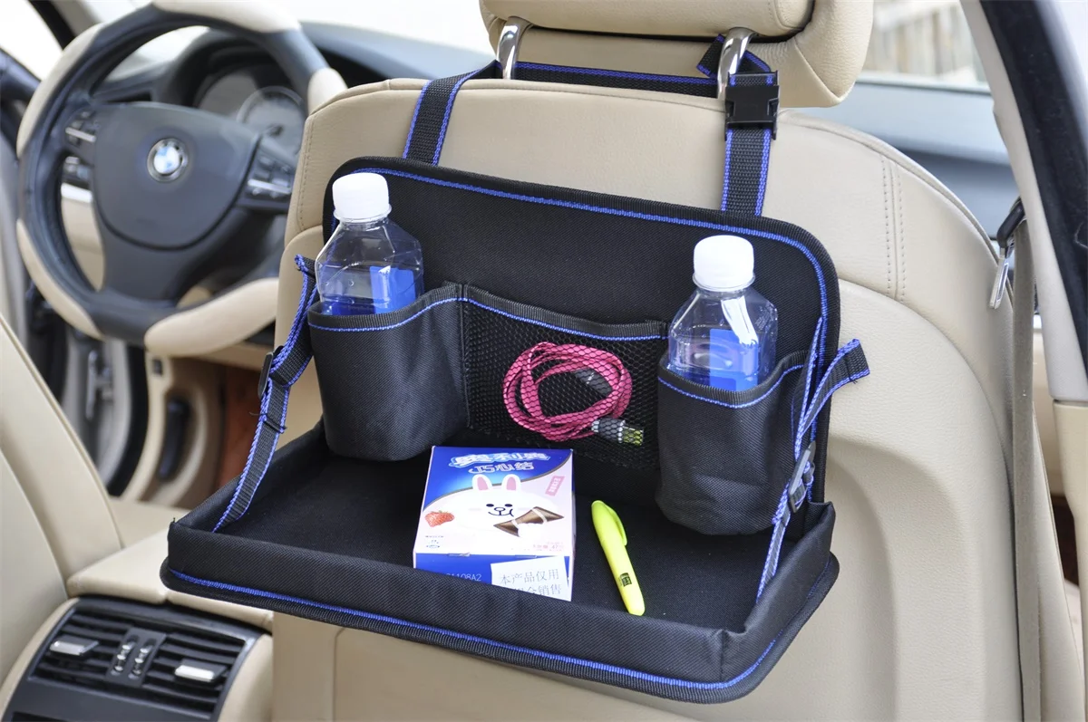 Multifunctional car cup holder expander car back seat storage organizer for cars with foldable table tray