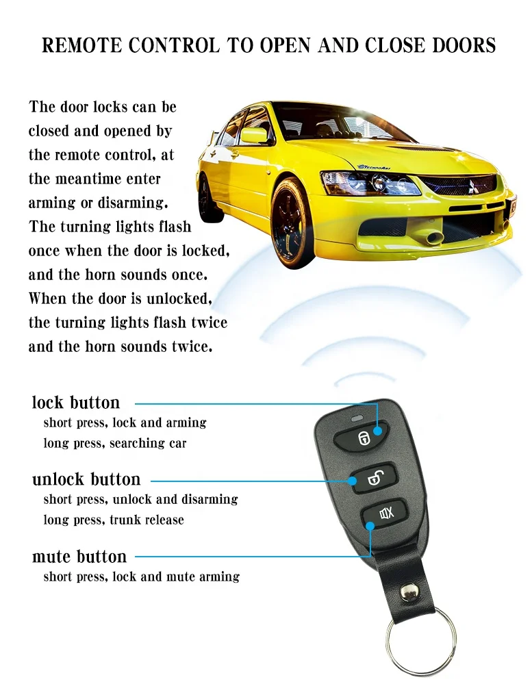 Wholesale DC12V Remote Control Central Door Lock Kit System With 4 Actuators  center Lock System For Vehicles