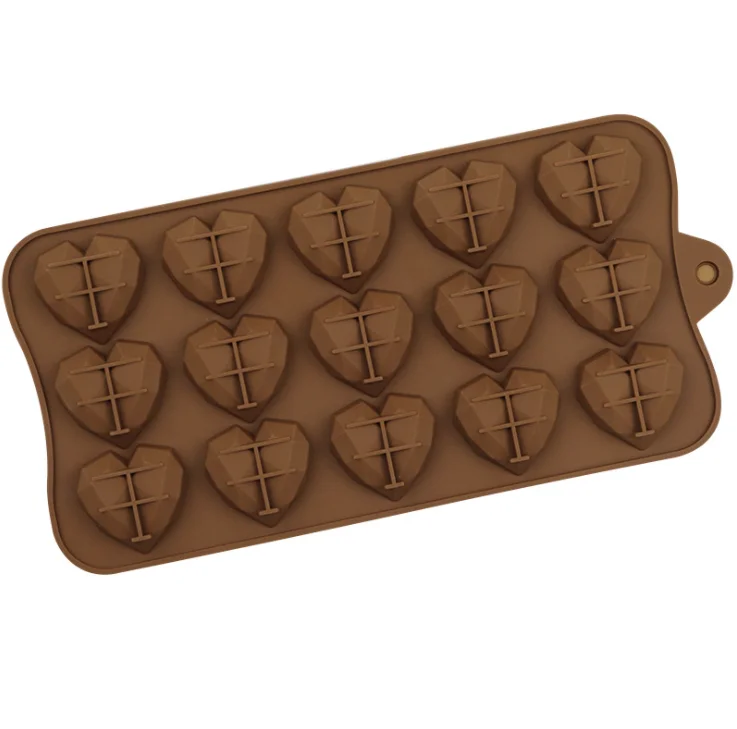 15 гнезда пресс-формы с антипригарным покрытием легким спуском воды в форме сердца силиконовые формы лоток для льда, мусс торт десерт, конфеты, горячий шоколад