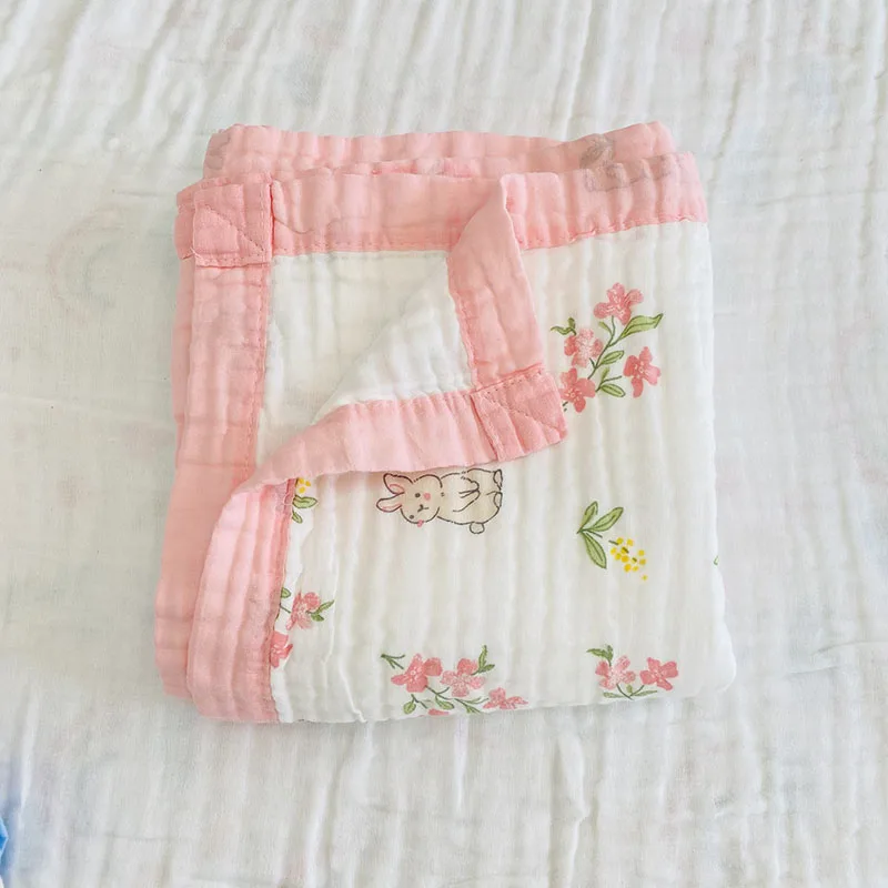 110*110cm 6 Layers Muslin Cotton Newborn Baby Blanket Children Kids Baby Nursery Sleeping Blankets