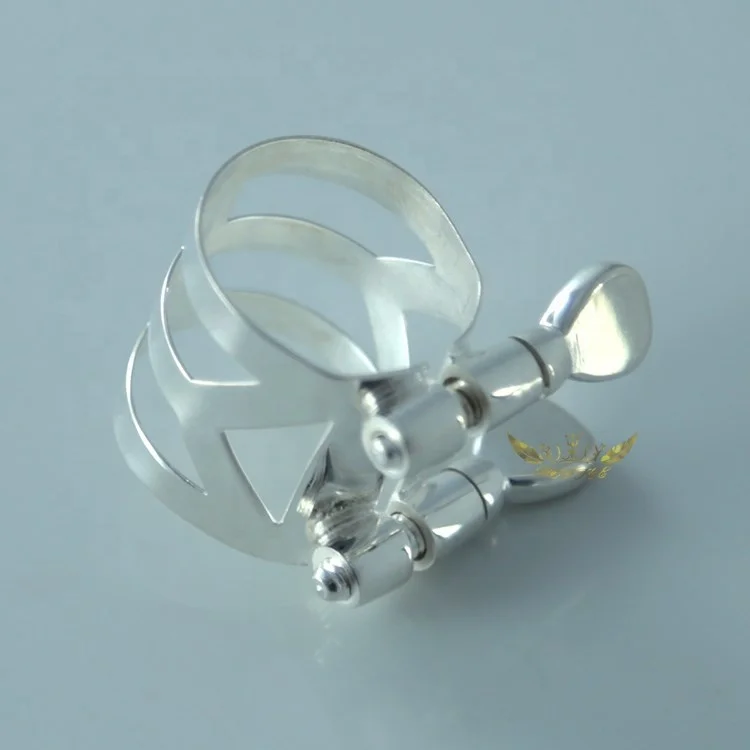 Roffee Woodwind Musical Instrument Parts Accessories Alto Saxophone Sax Headjoint Silver Plated Ligature Mouthpiece