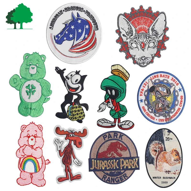 Direct factory custom high quality cheap custom logo 100%EMB cut border embroidery patch