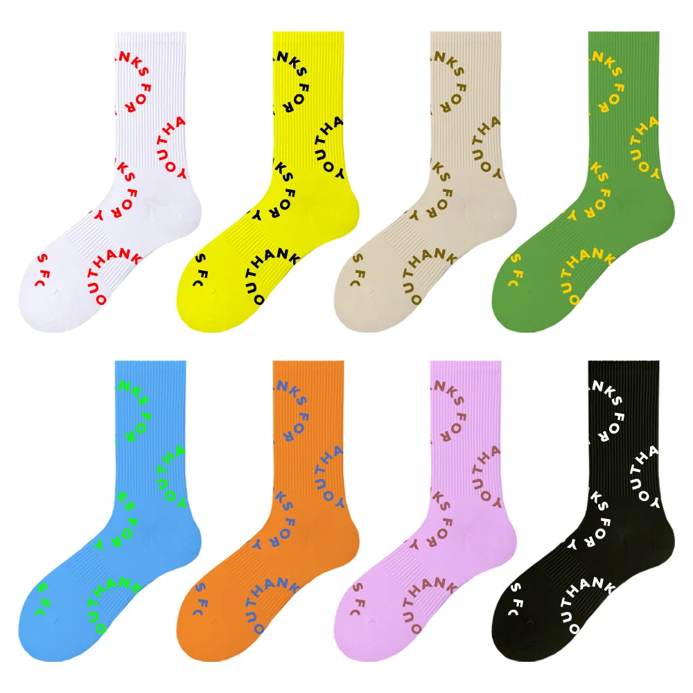 Uron sock manufacturer custom unisex crew socks custom logo letter custom print crew men socks