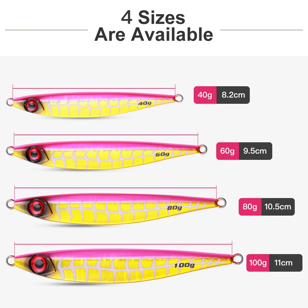 Iscas Artificial Sardine Jigs Fishing Lure 40g 60g 80g 100g Metal Casting Bait 40g 60g 80g 100g Swimbait Luminous Jigging Lures