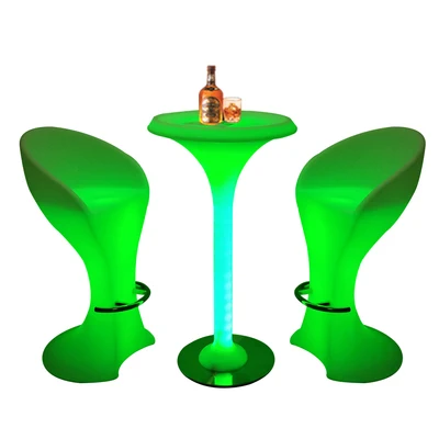 Night Club Lounge LED Outdoor Party Plastic Bar Stools Bar Tables Furniture Cocktail Table