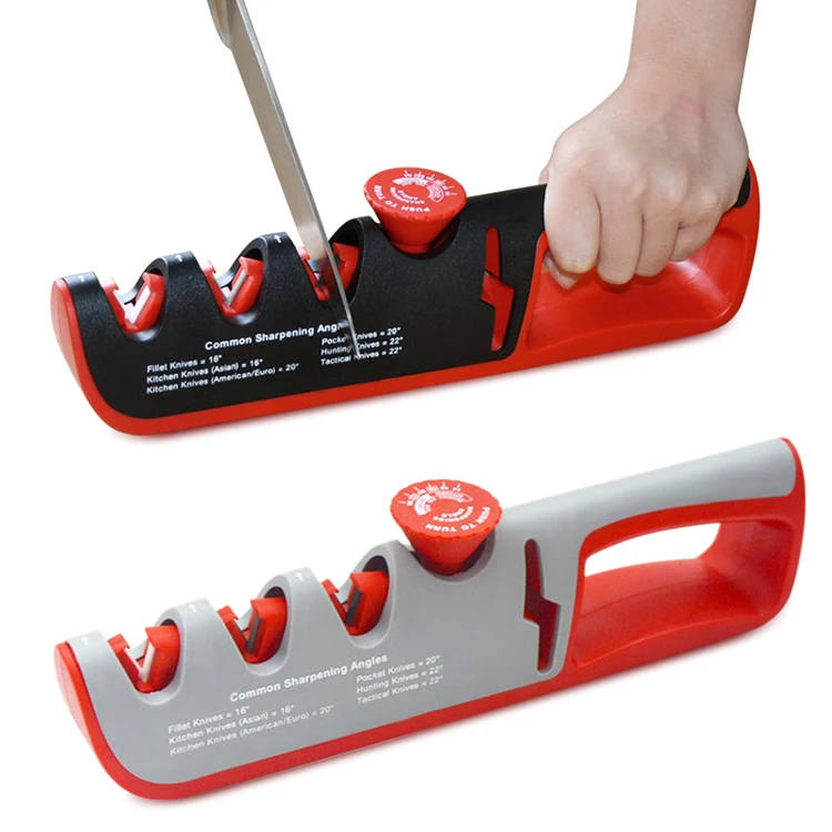 4 in 1 kitchen sharpening knife stainless steel adjustable manual knife sharpener