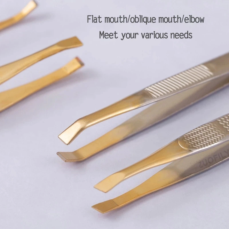 Wholesale stainless steel eyebrow tweezers slanted lash tweezers and eyelash applicators eyebrow tweezer