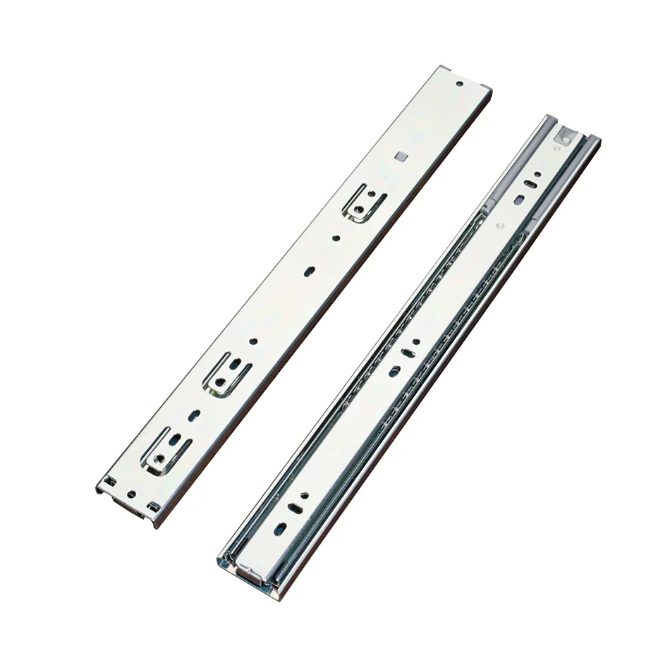 45mm soft close Ball Bearing Telescopic Slides 3 Fold Hydraulic Soft Closing Drawer Slider Rails damper telescopic channels