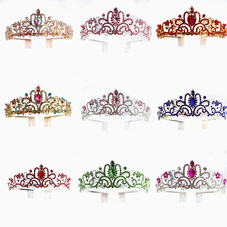 Dropshipping New arrival Fashion Alloy Princess Tiara Bridal Tiara Party Crystal Crown Headband Queen sash Shoulder girdle H1-H2