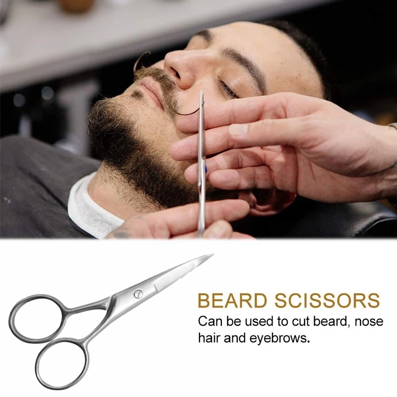 Men Beard  Care Product  Scissors  Wood Comb And Brush Boar Bristle Set Custom Logo Wooden Beard Comb Kit