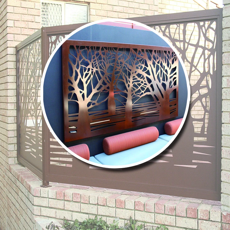 Steel Laser Cut Screens Metal Garden Screen Aluminum Fence Panels Decorative outdoor room partitions