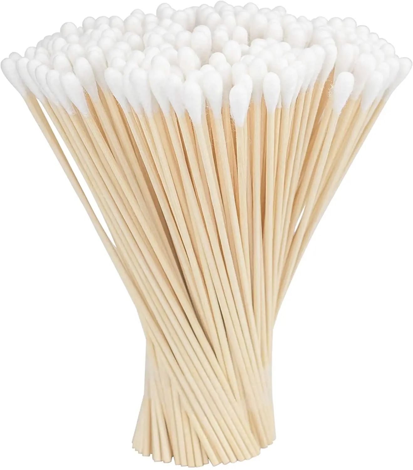 Medical science cotton buds 15 cm eco-friendly disposable sterile bamboo stick round tip cotton swab
