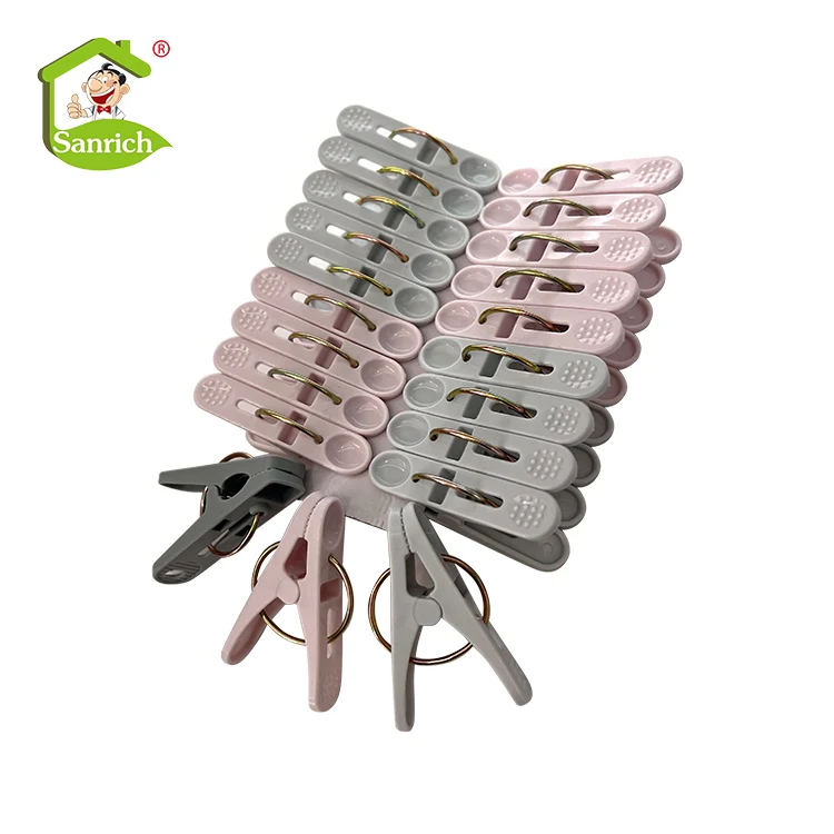 New Abs Material Mini Colorful Stainless Steel Spring Clothespin Drying Clip Clothes Pegs