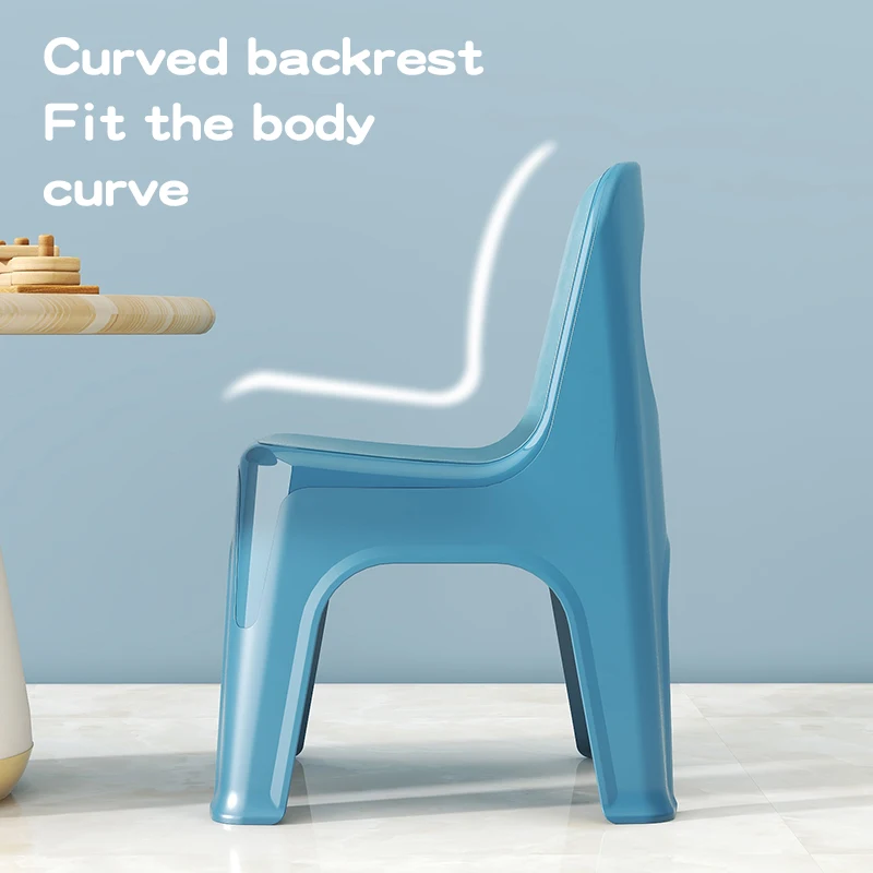 Children Furniture School Playroom Kids Chair with Anti Slip Feet Stackable Plastic Chairs with Back Rest