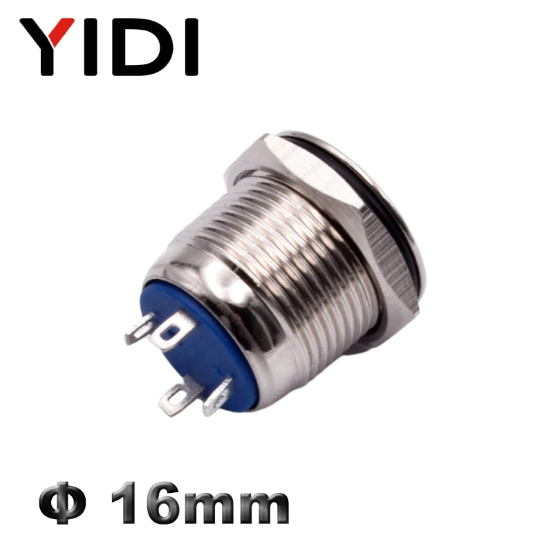 Waterproof Stainless Steel 12 V Momentary On Off Metal Push Button Switch 24V Panel Mount 16mm LED Light Red Blue Green Switch