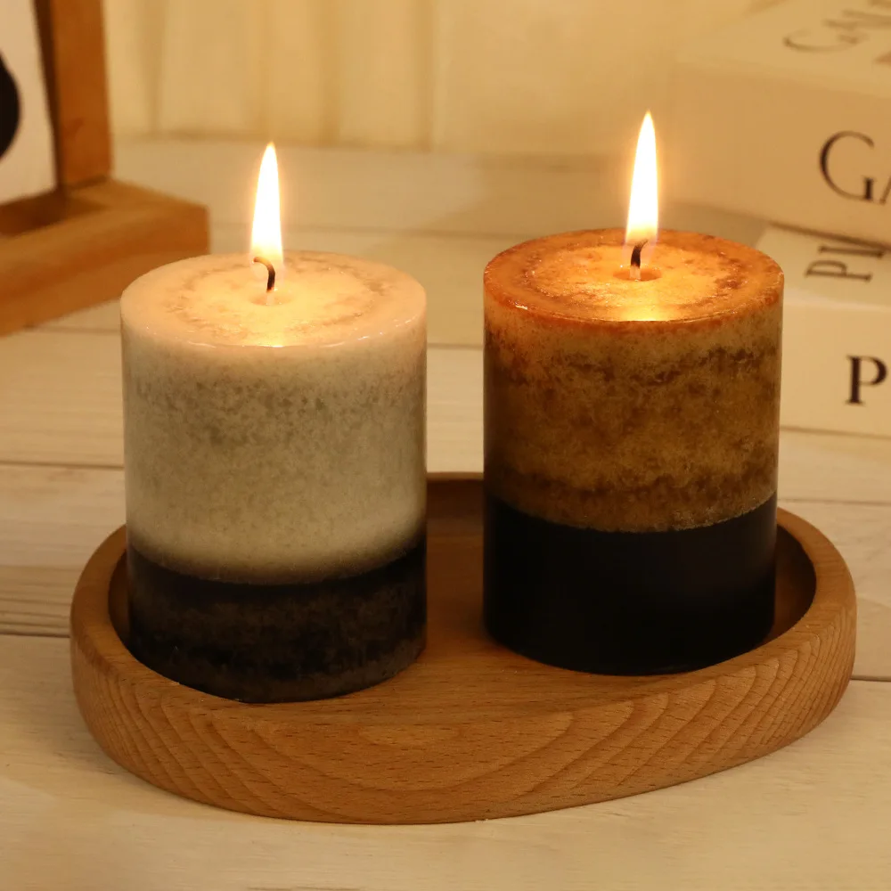 Hand-made vintage cylindrical scented candles wholesale smoke-free romantic emergency lighting wedding religious candles