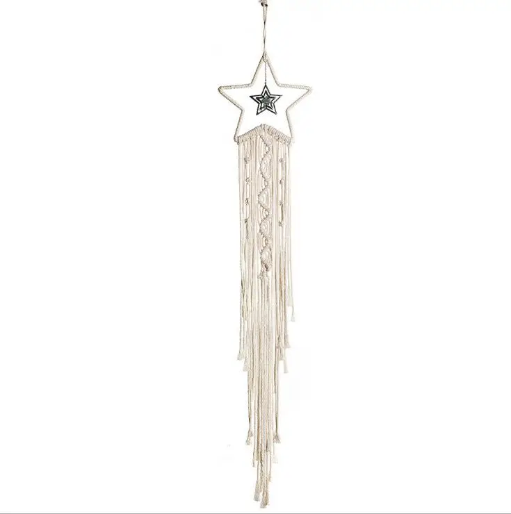 Cross-border cotton thread Five-pointed star moon lamp tapestry hand-woven wall decoration room decoration home furnishings