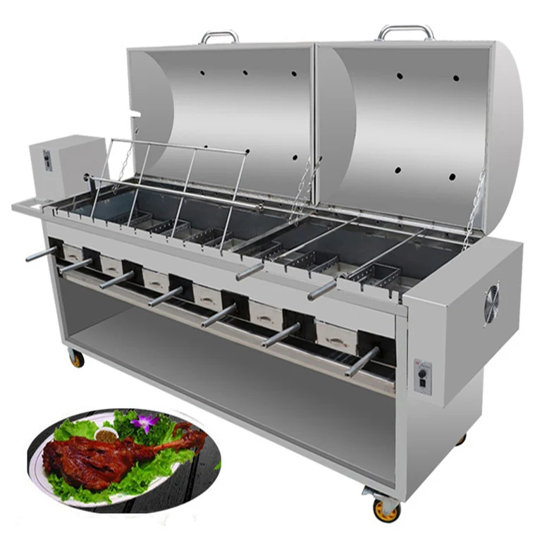 Commercial rotating BBQ Grill machine barbecue machines  large charcoal BBQ Grills