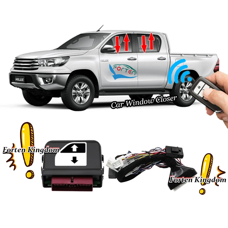 Remote Key Control Automatic Plug & Play Car Electronics Window Closer Close Open Lifter Module Kit For Hilux Fortuner 2017-2024